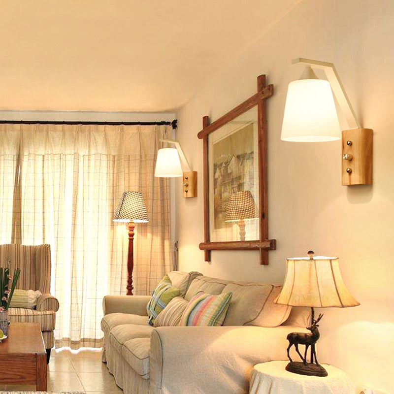 Bodet Shade Stair Corridor Lampe Opal Verre 1 tête CONTEMPORARY SCONCE LIGHT