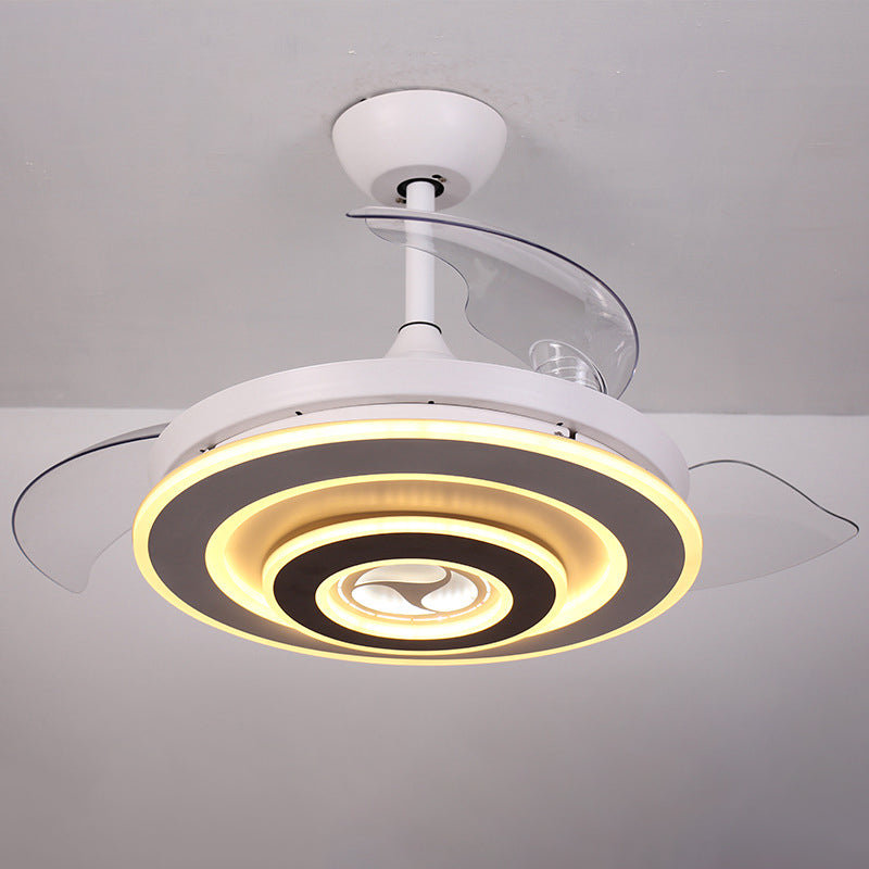 Ring Ceiling Fan Lighting Simplicity Acrylic 18" Wide LED White Semi Flush Mount Light with 3 Clear Shades