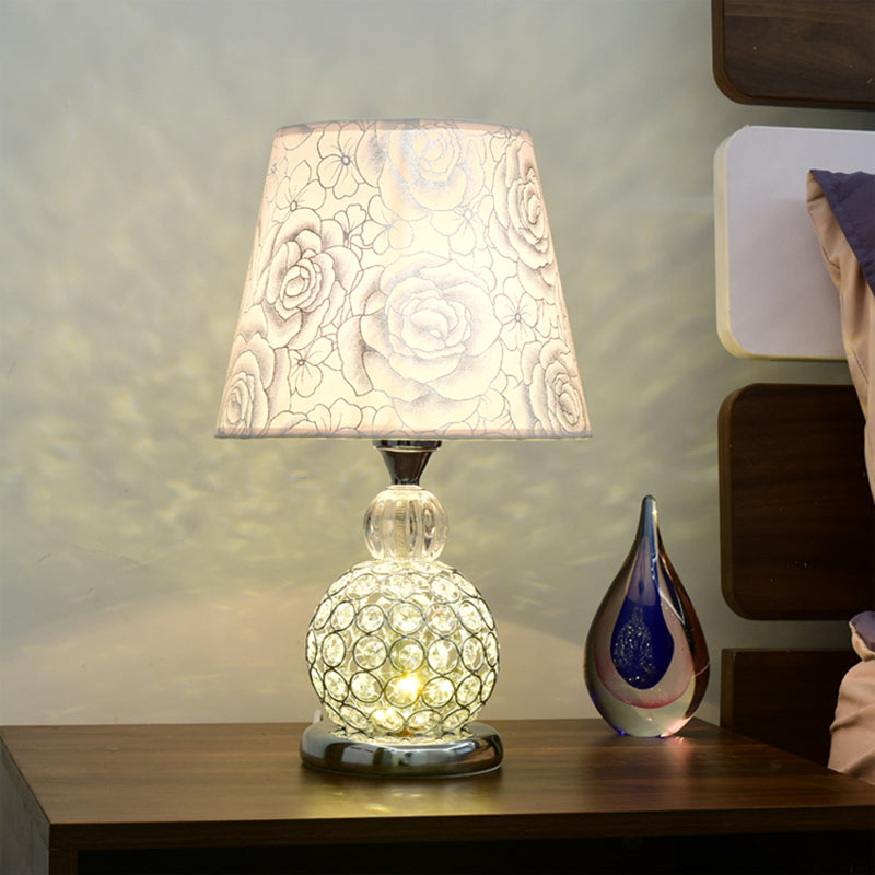 Bal slaapkamer tafel licht modern kristal ingebed 1 lamp goud/zilver/rode nachtkastje lamp met geometrische/pioen/hartverscheurende schaduw