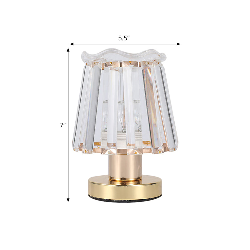 Prismi di cristallo smussato Lampada da scrivania affusolata Lampada da lettura minimalista a 1 luce in oro