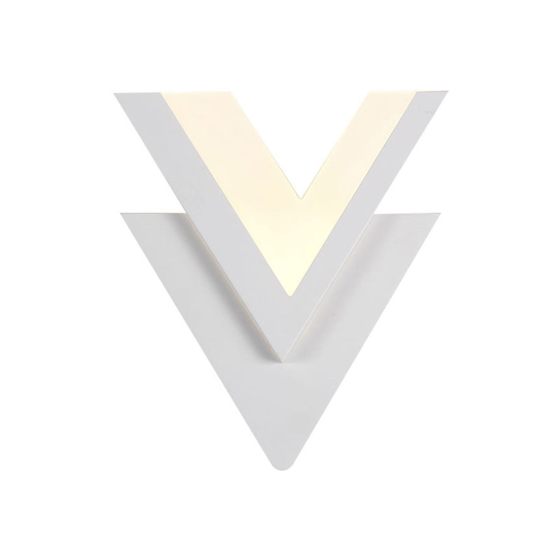 Double-V Bedroom Sconce Light Acrylic LED Simplicity Wall Lighting Fixture in Warm/White