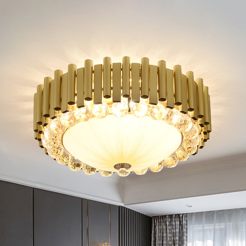 Sfere Crystal Dome Flushmonte Lighting Moderno 6 - Testa Soffitto Montato Fixture in Brass per Bedroom