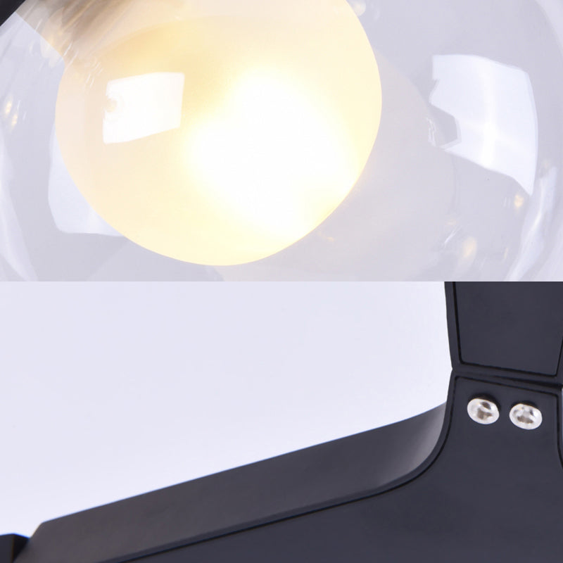 Black/Gold Bubble Wall Sconce Lamp Nordic 2 Lights Clear Glass Wall Sconce Lighting for Bedroom