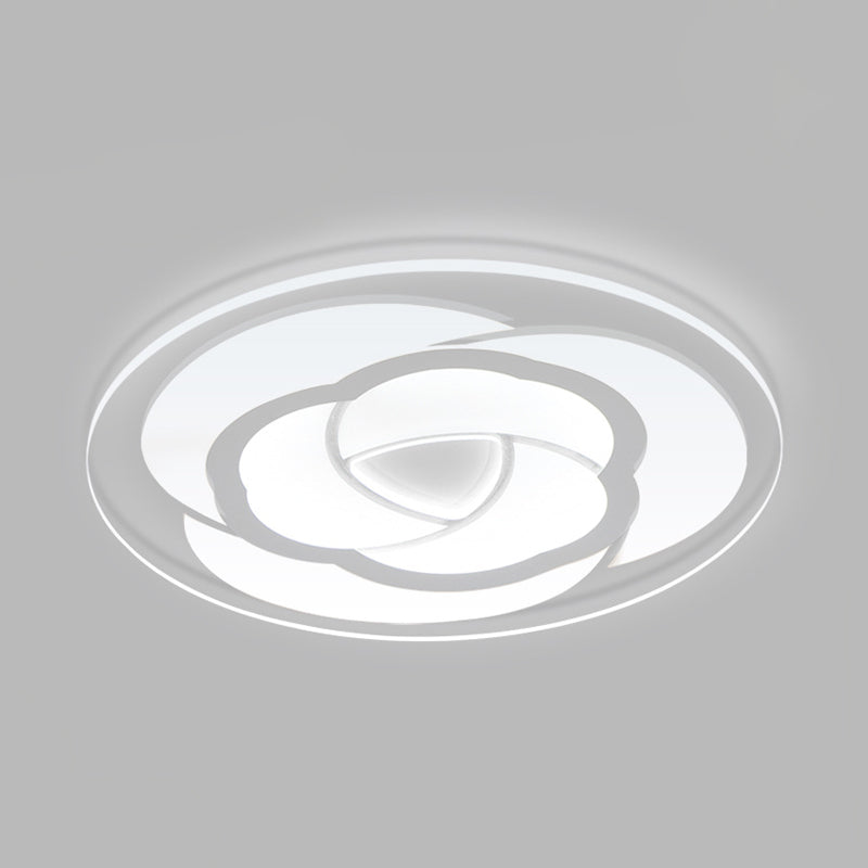 Blossom Extra Thin Acrylic Flushmount Modernism White Integrated LED Flush Mount Ceiling Light in Warm/White Light, 16.5"/20.5" W