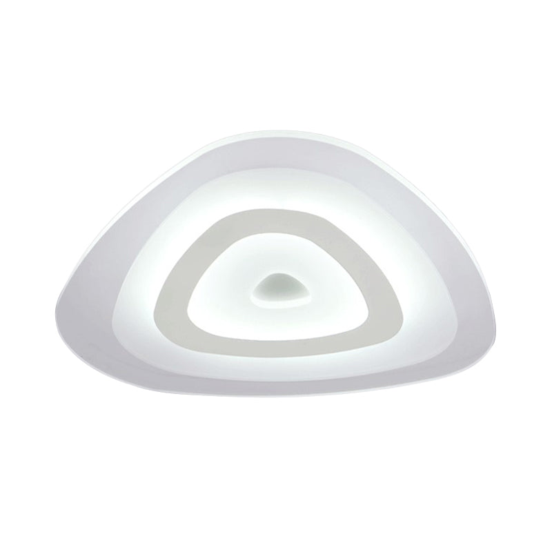 Acrylic Layered Triangle Thin Flush Light Modern White 16.5"/20.5"/24.5" Wide LED Ceiling Mounted Lamp for Bedroom