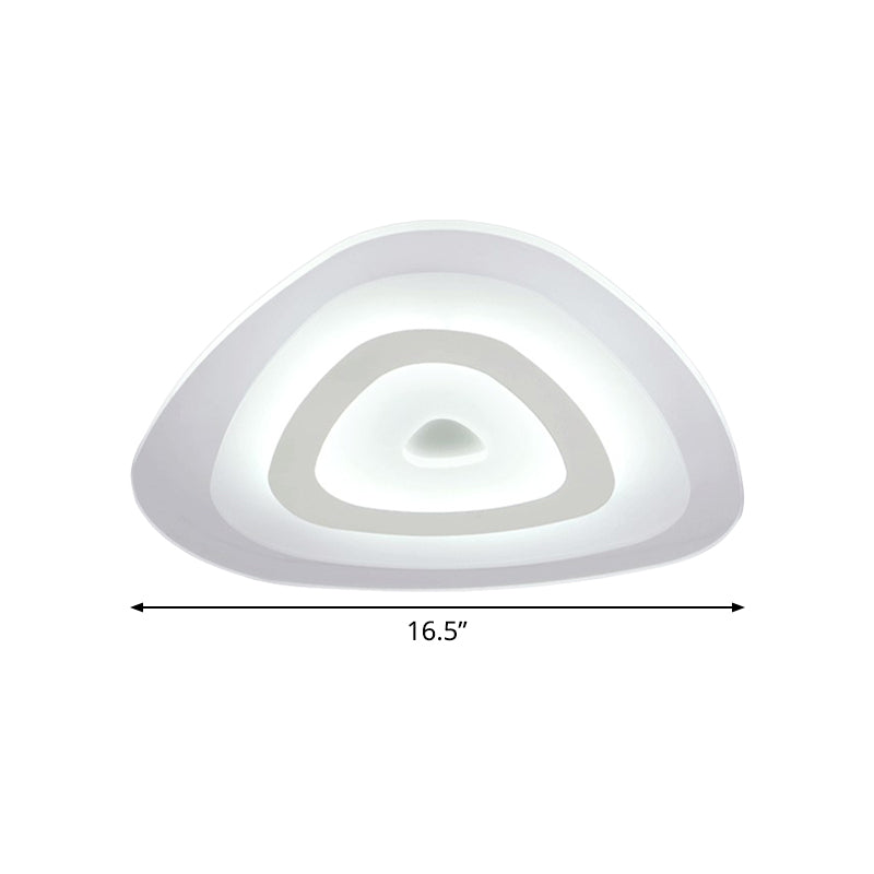 Acrylic Layered Triangle Thin Flush Light Modern White 16.5"/20.5"/24.5" Wide LED Ceiling Mounted Lamp for Bedroom