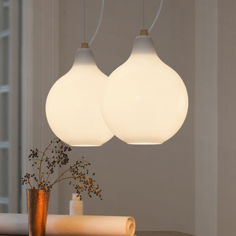 Bellied Dinette Suspension Licht Frosted Wit glas