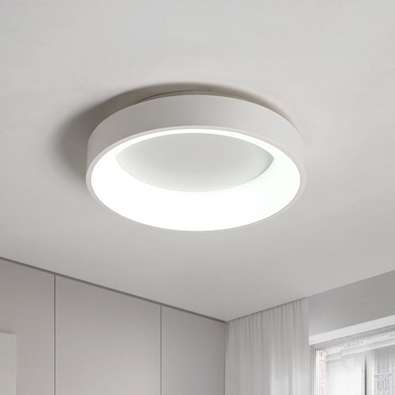 Round Flush Mount Recessed Lighting Simple Acrylic White/Grey 16/19.5 Inch W LED Ceiling Fixture with Hollow Design, Warm/White Light