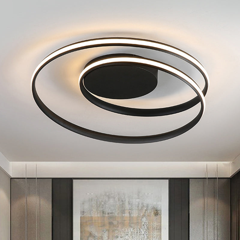 Plafonnier LED à encastrer Twisting Simplicity Lampe à encastrer en aluminium noir/blanc en lumière chaude/blanche/3 couleurs pour maison de location