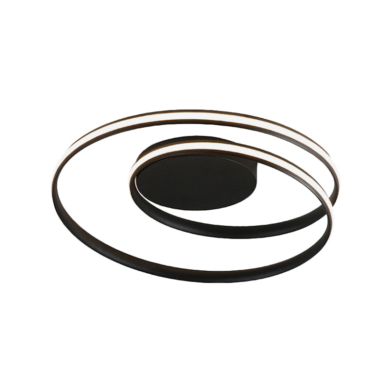 Plafonnier LED à encastrer Twisting Simplicity Lampe à encastrer en aluminium noir/blanc en lumière chaude/blanche/3 couleurs pour maison de location