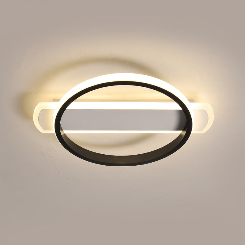 Black Round/Square-Oblong Ceiling Flush Simple Acrylic LED Flush Mounted Lighting in Warm/White Light