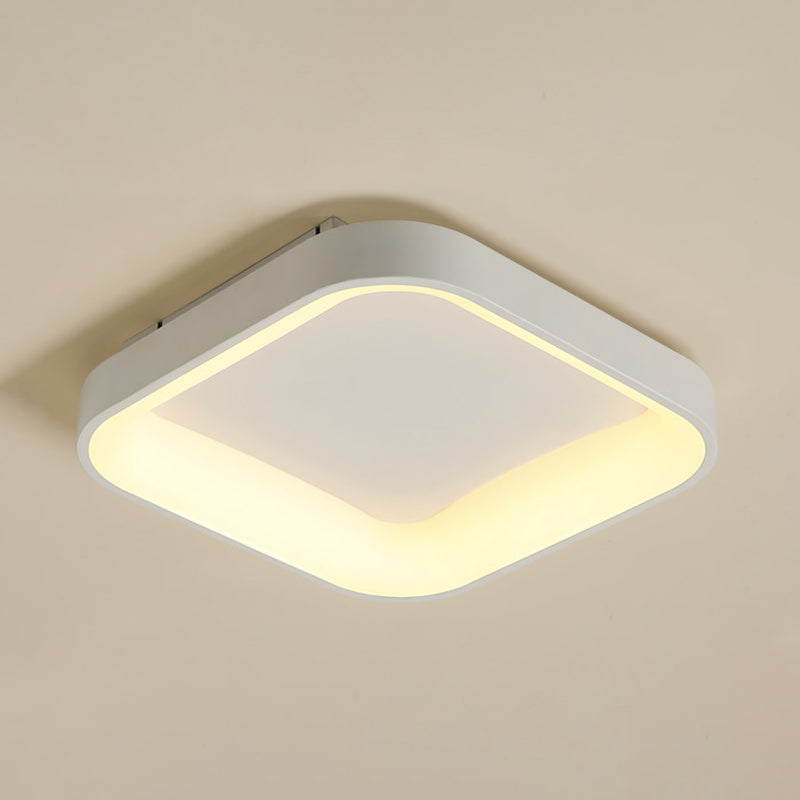 Grau/Weiß Quadrat-Ring-Deckenbefestigung Nordic Acryl LED Unterputz Einbaubeleuchtung für Schlafzimmer, 16 "/19.5" W