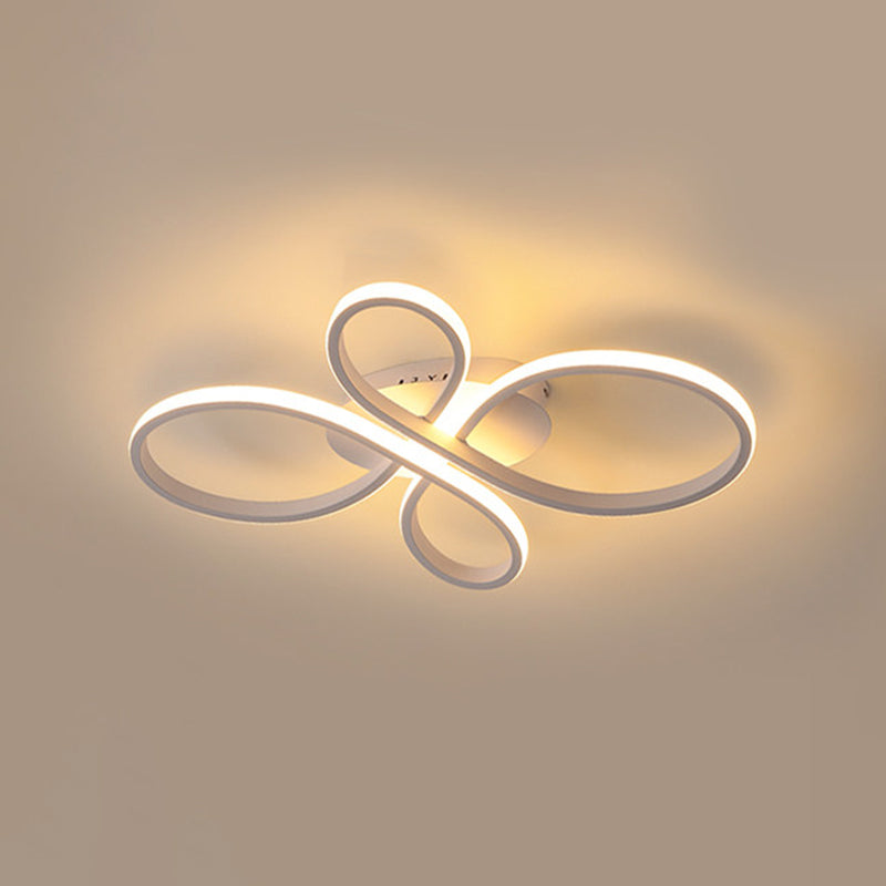 Bedroom LED Ceiling Mounted Light Minimalist White/Coffee Flush Mount with Petals Acrylic Frame, Warm/White/Natural Light
