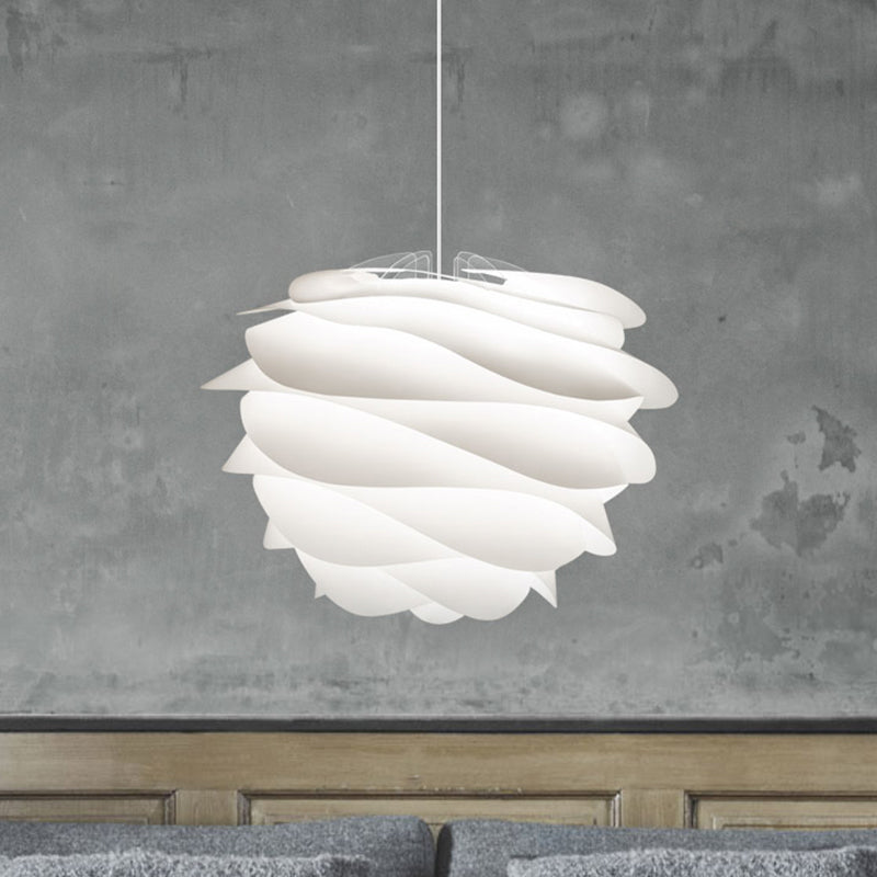 Petali a strati modernisti calare a sospensione a sospensione acrilica a 1 luci di sospensione del soffitto in bianco