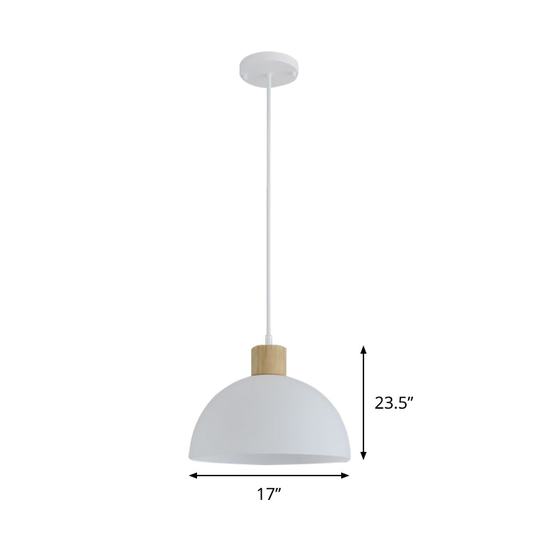 Acrylkom hangend licht eenvoud enkele witte suspensie hanglamp met houten dop
