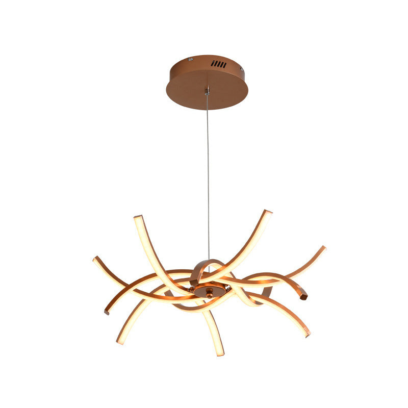 Lampadario intrecciato intrecciato moderno in alluminio elegante in alluminio 23,5 "/27,5" lampada appesa a LED larga in luce calda/bianca