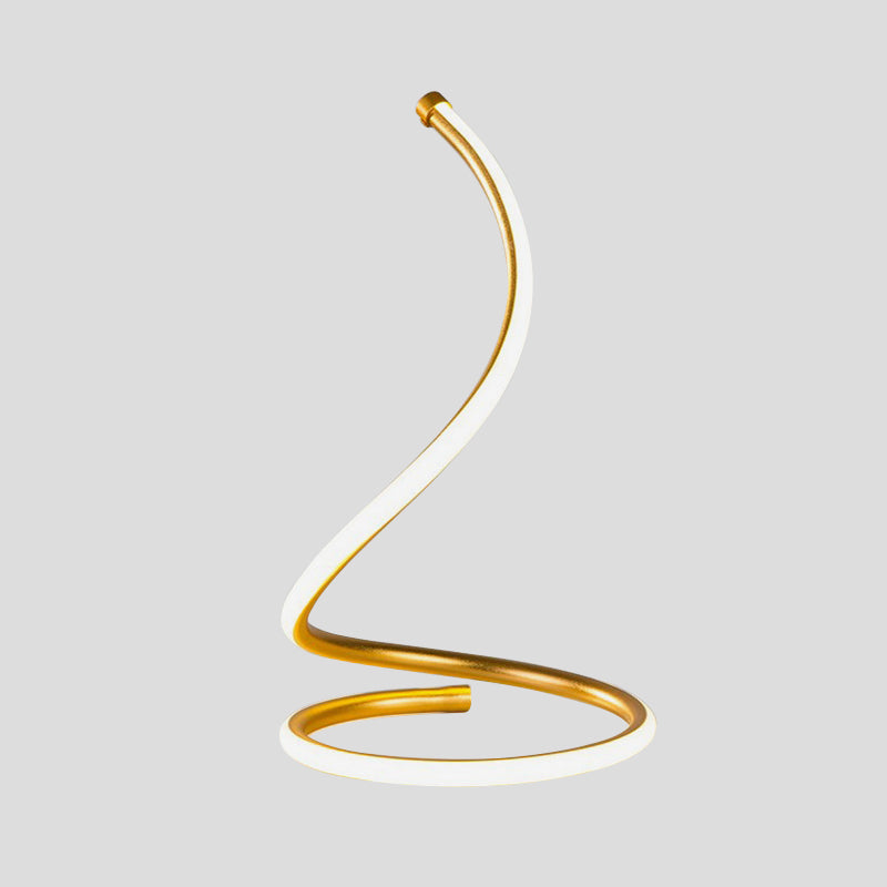 Lámpara de mesa de led dorada de luz de gel de sílice espiral de sílice para el dormitorio