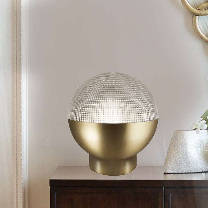 Eenvoudige wereldwijde prismatische glazen nachtlamp 1 hoofdtafelverlichting in zwart/goud voor woonkamer