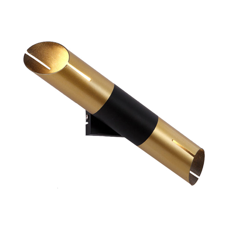 Roteerbare cilinderwandwandeling Moderne stijlvolle metallic geïntegreerde LED Golden Wall Lighting -armatuur