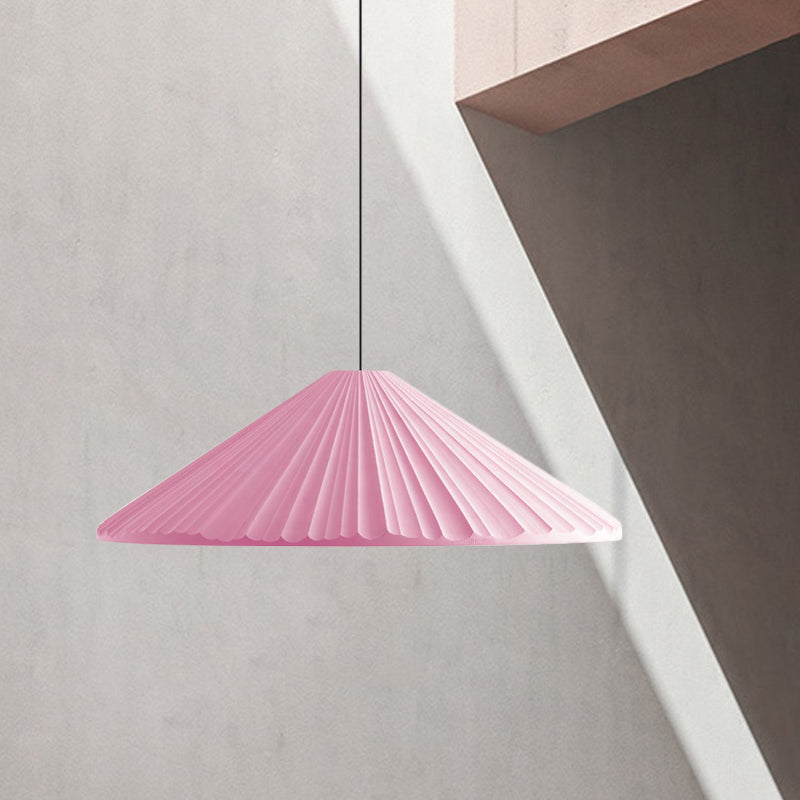 Lampada con prelievo conico a coste in resina macaron al letto singolo appeso alla luce in bianco/rosa/blu