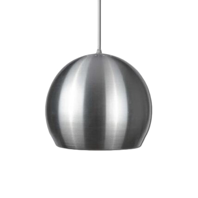 Satijn nikkel Dome Hanglicht Minimalisme 1 kop aluminium hanger verlichtingsarmatuur met ontluchting doorboordontwerp