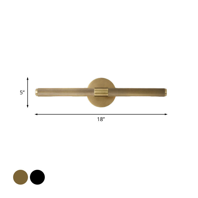 2 Lichter Eitelkeitsbeleuchtung Colonialismus Lineares Metallleuchten in Schwarz/Gold für Badezimmer linear