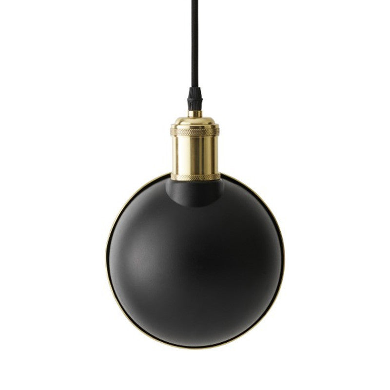 Black and Brass Inner Pot Pendant Light Simple 1 Bulb Metal Ceiling Suspension Lamp for Kitchen