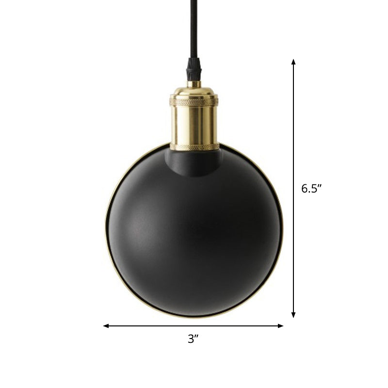 Black and Brass Inner Pot Pendant Light Simple 1 Bulb Metal Ceiling Suspension Lamp for Kitchen