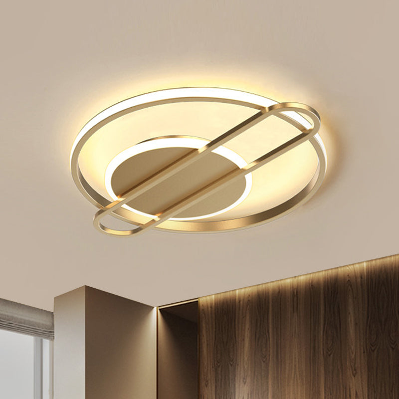 Nero/Oro/Bianco Cerchio Sottile Flush Mount Modernista Alluminio 16.5 "/20.5" Wide LED Plafoniera Flush Fixture