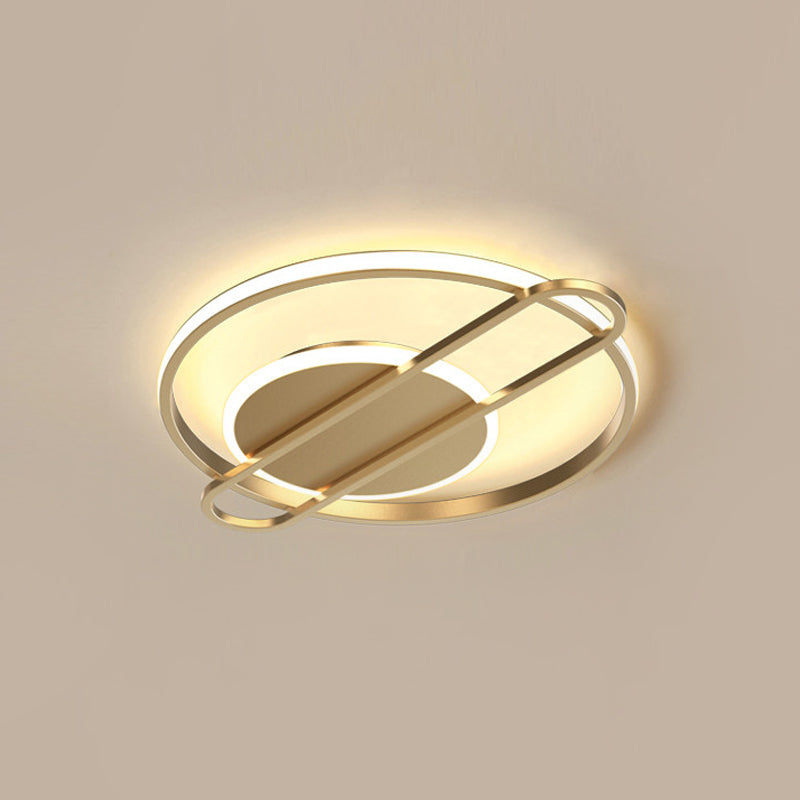 Nero/Oro/Bianco Cerchio Sottile Flush Mount Modernista Alluminio 16.5 "/20.5" Wide LED Plafoniera Flush Fixture