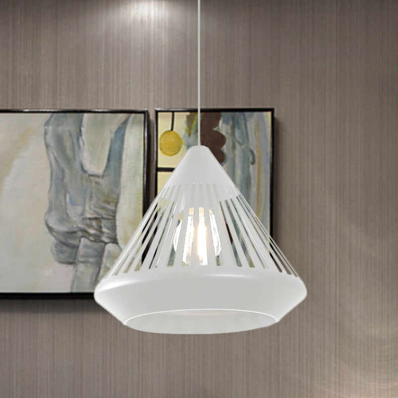 Single Iron Hanging Light Kit Vintage Black/White Diamond Cage Bistro Pendant Lighting Fixture