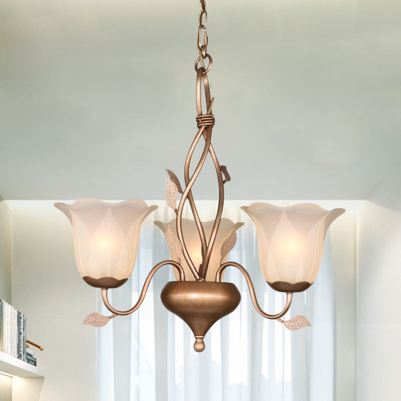 Caffè 3/6/8 bulbi lampada lampada lampada vintage in vetro glassato fiore appeso a soffitto con arredamento a foglie