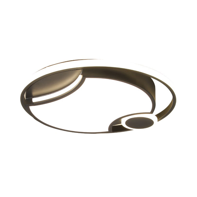 Iron Cut-Out Design Round Flush Mount Modern Style Black 16.5"/20.5" Wide LED Ceiling Light in Warm/White Light