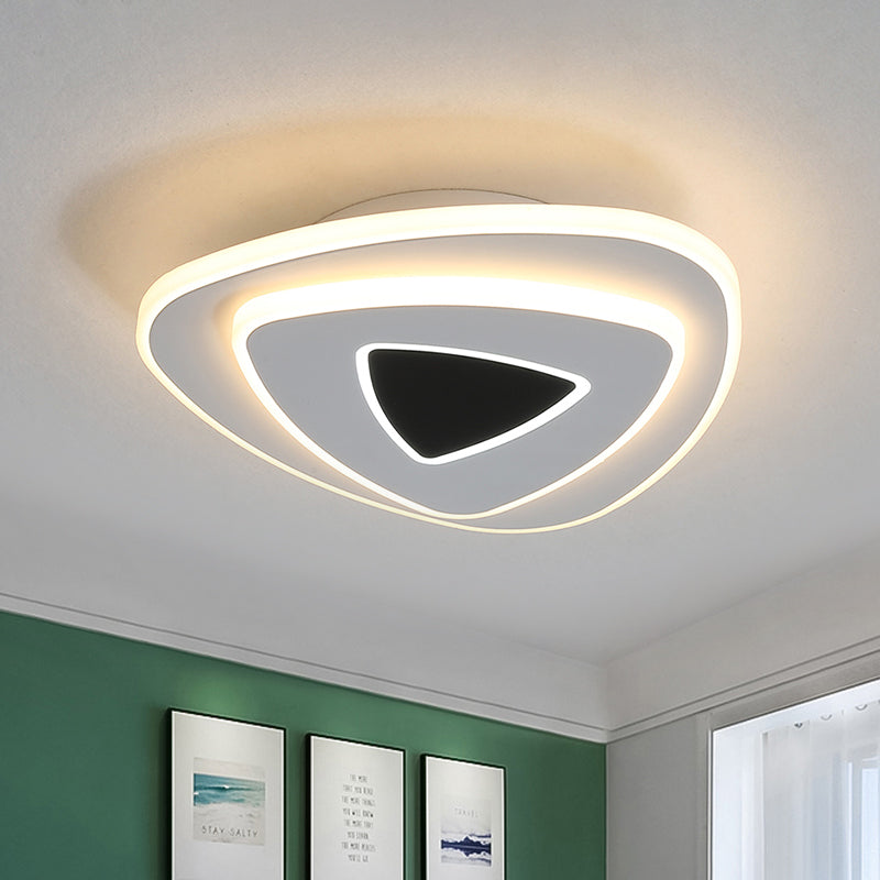 LED Nordique Ceiling Flush Acrylique Black and White Stacked Triangle Flush Mount Recessed Lighting in Warm / White Light