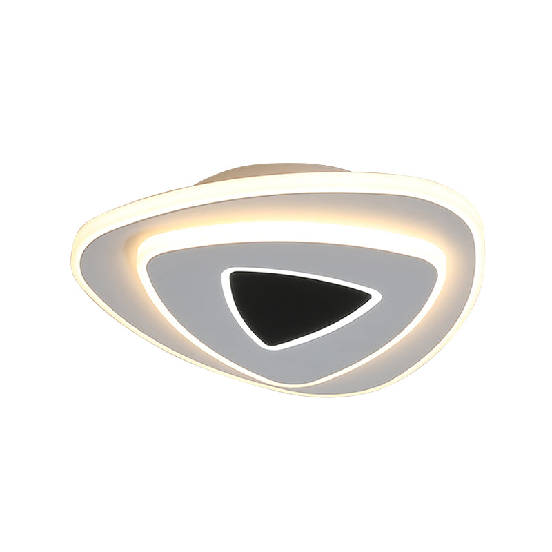 LED Nordique Ceiling Flush Acrylique Black and White Stacked Triangle Flush Mount Recessed Lighting in Warm / White Light