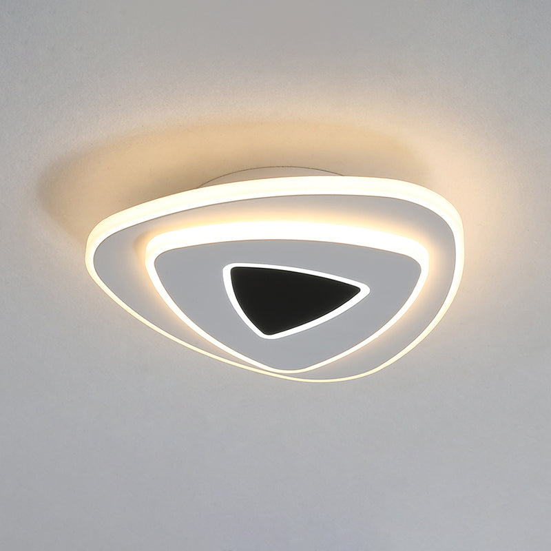 LED Nordique Ceiling Flush Acrylique Black and White Stacked Triangle Flush Mount Recessed Lighting in Warm / White Light