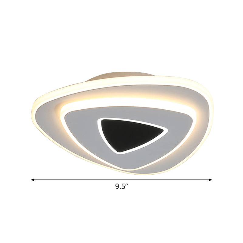 LED Nordique Ceiling Flush Acrylique Black and White Stacked Triangle Flush Mount Recessed Lighting in Warm / White Light