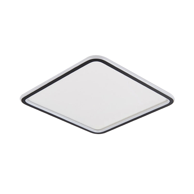 Extra dunne vierkante inbouwlamp Minimalistische aluminium slaapkamer LED-plafondverlichting in zwart, 16/19,5/23,5 inch breed