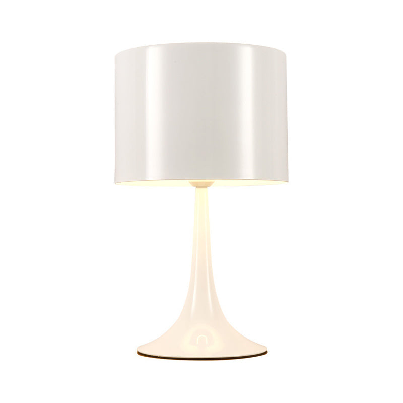 Lampada da scrivania a candelatura in alluminio minimalista singolo luce di lettura in bianco/nero con tonalità di batteria, larghezza 12 "/16"