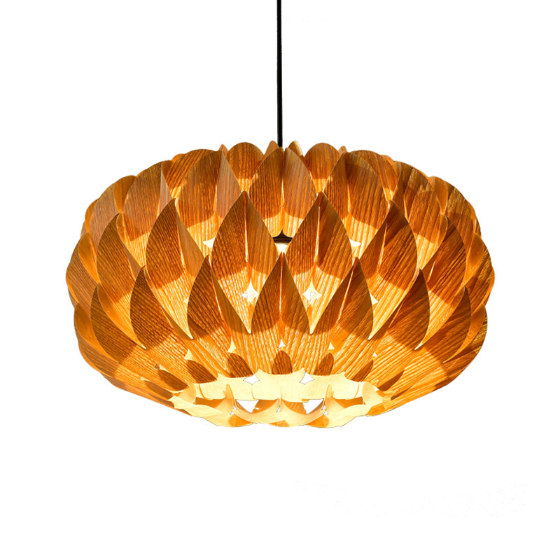 Lampada a sospensione a sospensione di loto a forma di tamburo in legno cinese Sleige Suspension Lighting for Tearsone