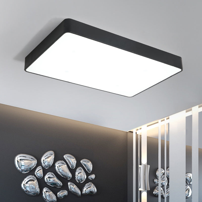 Plafoniera da incasso a LED rettangolare in ferro nero/bianco con montaggio a incasso Simplicity con diffusore in acrilico