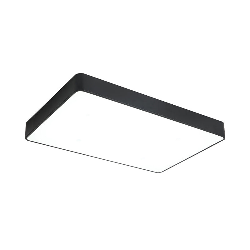 Plafoniera da incasso a LED rettangolare in ferro nero/bianco con montaggio a incasso Simplicity con diffusore in acrilico