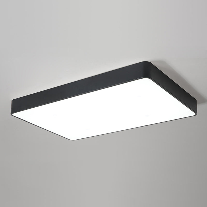 Plafoniera da incasso a LED rettangolare in ferro nero/bianco con montaggio a incasso Simplicity con diffusore in acrilico