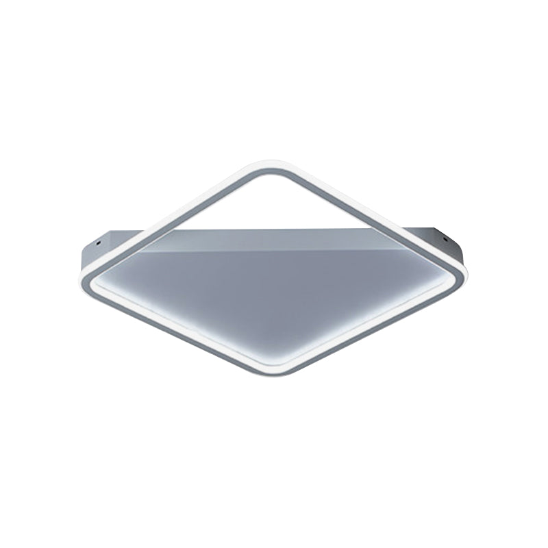 Simple Slim Square Hoop Ceiling Flush Iron Bedroom 16.5"/22" Wide LED Flush Mounted Lighting in Warm/White Light