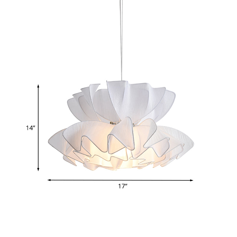 2-stufige Frill Restaurant Deckenheizstoff Single Modernist Hanging Lamp Kit in Weiß