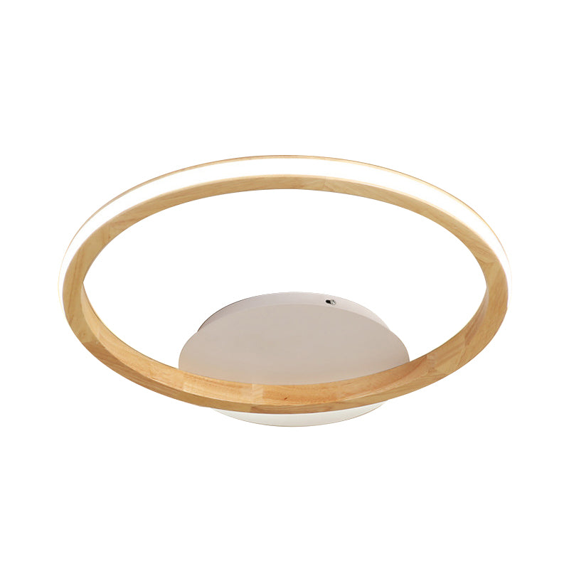 Lámpara empotrada de madera Simplicity Loop, accesorio de montaje en techo LED de 13"/17" de diámetro con diseño que brilla hacia fuera