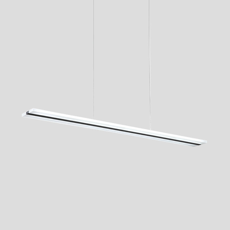 Acrylic Linear Hanging Pendant Minimalism Black LED Ceiling Suspension Lamp in Warm/White/Natural Light