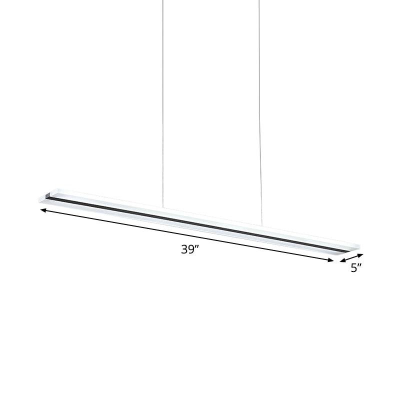 Acryl lineair hangende hanger minimalisme zwart led plafond suspensielamp in warm/wit/natuurlijk licht
