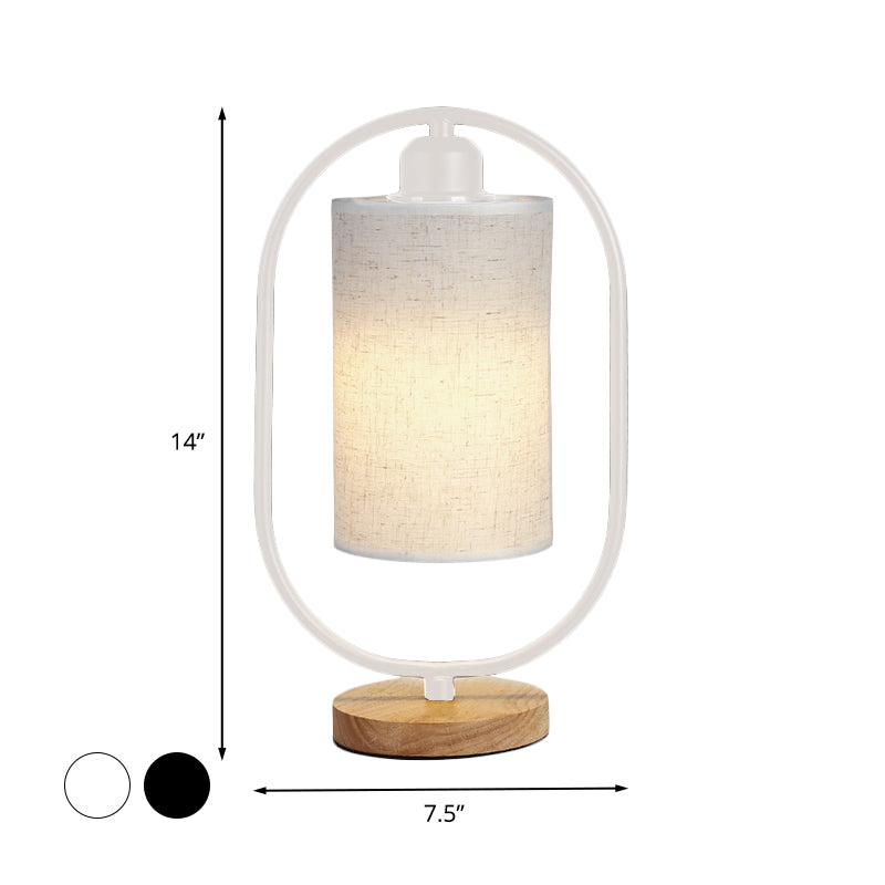 Colonna spina nell'illuminazione per comodini Fassuto moderno Manotte a 1 luci Light con cornice di ellisse nero/bianco e base in legno