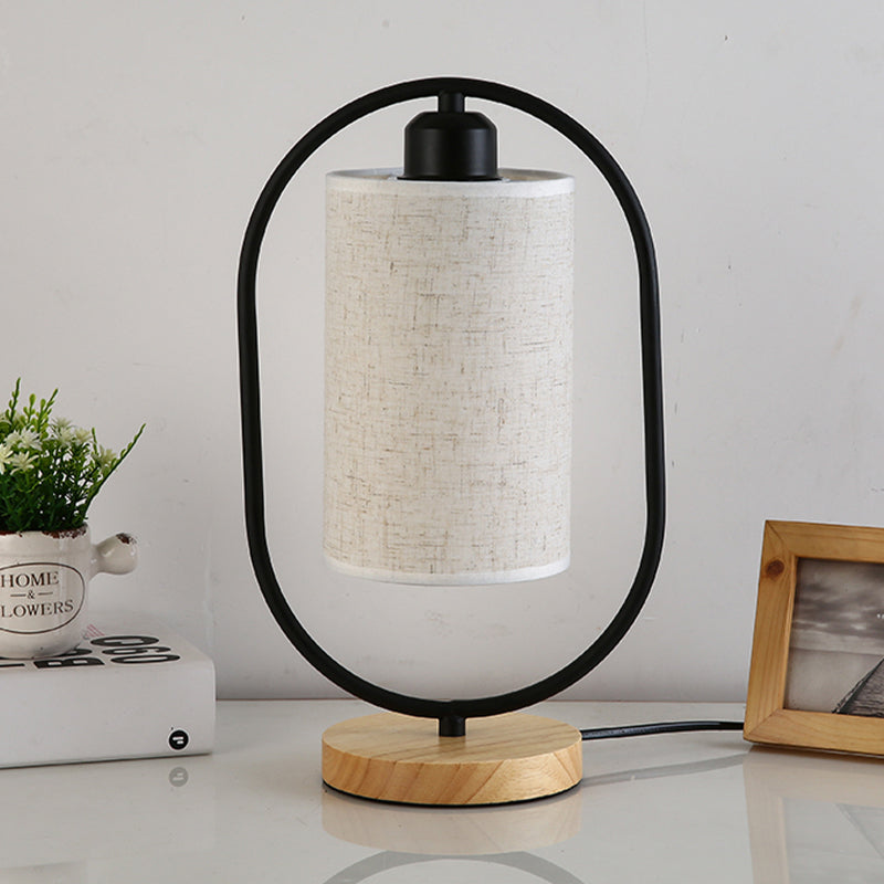 Colonna spina nell'illuminazione per comodini Fassuto moderno Manotte a 1 luci Light con cornice di ellisse nero/bianco e base in legno